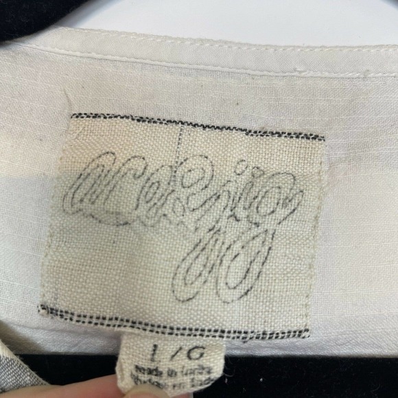 Ace & Jig Striped Lace Up Dress Organic Cotton Pockets Women's Gray White Size L - Picture 8 of 11